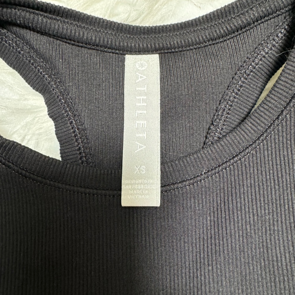 Athleta Black Ribbed Racerback Tank - Picture 3 of 3